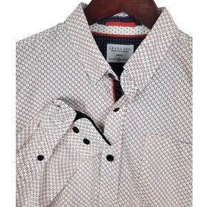 Level Ten Mens Small Button‎ Down Shirt Geometric Print Casual Modern Fit